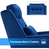 image:imageMCombo Velvet Accent Chair with Ottoman Modern Armchair for Small Space Living Room Office Reception Fabric 4278 Dark GreyBlue