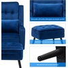 image:imageMCombo Velvet Accent Chair with Ottoman Modern Armchair for Small Space Living Room Office Reception Fabric 4278 Dark GreyBlue
