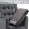 image:imageMCombo Velvet Accent Chair with Ottoman Modern Armchair for Small Space Living Room Office Reception Fabric 4278 Dark GreyGrey