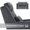 image:imageMCombo Velvet Accent Chair with Ottoman Modern Armchair for Small Space Living Room Office Reception Fabric 4278 Dark GreyGrey