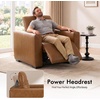 image:imageMCombo Wall Hugger Power Recliner Chair for Adult ST280 Black  256 ExtraWide Recliner Power Headrest Zero Gravity USB A amp C Charge Ports Living Room Breathable Faux LeatherCognac Tan