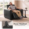 image:imageMCombo Wall Hugger Power Recliner Chair for Adult ST280 Black  256 ExtraWide Recliner Power Headrest Zero Gravity USB A amp C Charge Ports Living Room Breathable Faux LeatherDark Grey
