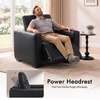 image:imageMCombo Wall Hugger Power Recliner Chair for Adult ST280 Black  256 ExtraWide Recliner Power Headrest Zero Gravity USB A amp C Charge Ports Living Room Breathable Faux LeatherBlack
