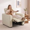 image:imageMCombo Wall Hugger Power Recliner Chair for Adult ST280 Black  256 ExtraWide Recliner Power Headrest Zero Gravity USB A amp C Charge Ports Living Room Breathable Faux LeatherCream White