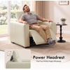 image:imageMCombo Wall Hugger Power Recliner Chair for Adult ST280 Black  256 ExtraWide Recliner Power Headrest Zero Gravity USB A amp C Charge Ports Living Room Breathable Faux LeatherCream White