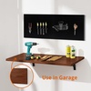 image:imageMCombo Wall Mounted Workbench with Solid Wooden Tabletop for Garage Laundry Folding Worktable for Home Office Washroom AD90Rectangular