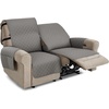 image:imageMCombo Waterproof Recliner Chair Cover Non Slip Recliner Cover with Pockets Furniture Protector Washable Recliner Slipcovers for Pets Kids Light Grey 3 SeatLight Grey