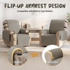 image:imageMCombo Waterproof Recliner Chair Cover Velvet Non Slip Recliner Cover with Cup Holder Access and Pockets Washable Furniture Protector Recliner Slipcover for Pets and Kids Champagne 20Champagne
