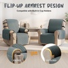 image:imageMCombo Waterproof Recliner Chair Cover Velvet Non Slip Recliner Cover with Cup Holder Access and Pockets Washable Furniture Protector Recliner Slipcover for Pets and Kids Champagne 20Dark Grey