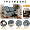 image:imageMCombo Waterproof Recliner Chair Cover Velvet Non Slip Recliner Cover with Pockets Furniture Protector Washable Recliner Slipcovers for Pets Kids Dark Grey 3 SeatDark Grey
