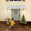 image:imageMCombo Window Awning Door Canopy Exterior Polycarbonate Cover Front Door Outdoor Patio Awning Canopy UV Rain Snow Protection Hollow Sheet Clear Board with White Bracket 791x406Clear Board with White Bracket