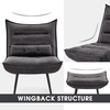 image:imageMCombo Wingback Accent Chair with Ottoman Modern Bronzing Fabric Upholstered Club Chair for Small Space Living Room 4400 Dark GreyDark Grey