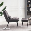 image:imageMCombo Wingback Accent Chair with Ottoman Modern Bronzing Fabric Upholstered Club Chair for Small Space Living Room 4400 Dark GreyDark Grey
