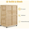 image:imageMCombo Wooden Cat Houses for Indoor Cats Luxury Kitten House with Scratching Pad Lockable Doors Wheels CT090