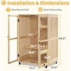 image:imageMCombo Wooden Cat Houses for Indoor Cats Luxury Kitten House with Scratching Pad Lockable Doors Wheels CT090