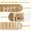 image:imageMCombo Wooden Cat Houses for Indoor Cats Luxury Kitten House with Scratching Pad Lockable Doors Wheels CT090