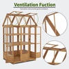 image:imageMCombo Wooden Greenhouse Outdoor Greenhouse with Adjustable Roof Vent and 6 Lockable Door for BackyardOutdoor Use 48 x 388 x 839 Inches 0851 Dark GreyNatural