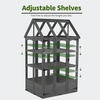 image:imageMCombo Wooden Greenhouse Outdoor Greenhouse with Adjustable Roof Vent and 6 Lockable Door for BackyardOutdoor Use 48 x 388 x 839 Inches 0851 Dark GreyDark Grey