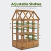 image:imageMCombo Wooden Greenhouse Outdoor Greenhouse with Adjustable Roof Vent and 6 Lockable Door for BackyardOutdoor Use 48 x 388 x 839 Inches 0851 Dark GreyNatural