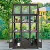 image:imageMCombo Wooden Greenhouse Outdoor Greenhouse with Adjustable Roof Vent and 6 Lockable Door for BackyardOutdoor Use 48 x 388 x 839 Inches 0851 Dark GreyDark Grey