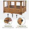 image:imageMCombo Wooden Greenhouse Outdoor Greenhouse with Adjustable Roof Vent and 6 Lockable Door for BackyardOutdoor Use 48 x 388 x 839 Inches 0851 Dark GreyNatural