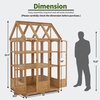 image:imageMCombo Wooden Greenhouse Outdoor Greenhouse with Adjustable Roof Vent and 6 Lockable Door for BackyardOutdoor Use 48 x 388 x 839 Inches 0851 Dark GreyNatural