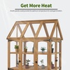 image:imageMCombo Wooden Greenhouse Outdoor Greenhouse with Adjustable Roof Vent and 6 Lockable Door for BackyardOutdoor Use 48 x 388 x 839 Inches 0851 Dark GreyNatural
