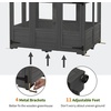 image:imageMCombo Wooden Greenhouse Outdoor Greenhouse with Adjustable Roof Vent and 6 Lockable Door for BackyardOutdoor Use 48 x 388 x 839 Inches 0851 Dark GreyDark Grey