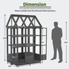 image:imageMCombo Wooden Greenhouse Outdoor Greenhouse with Adjustable Roof Vent and 6 Lockable Door for BackyardOutdoor Use 48 x 388 x 839 Inches 0851 Dark GreyDark Grey