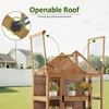 image:imageMCombo Wooden Greenhouse Outdoor with Openable Roof Vent and Adjustable Shelves 0826 Natural