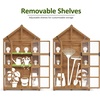 image:imageMCombo Wooden Greenhouse Outdoor with Openable Roof Vent and Adjustable Shelves 0826 Natural