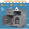 image:imageMCombo XLarge Cat Litter Box Furniture Hidden with Drawer Pet Enclosed Litter Bench Wooden Hideaway Extra Large Indoor Cat House Kitten Washroom Storage Bench CT46Grey