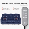 image:imageMCombo Zero Gravity Power Reclining Sofa with Heat and Vibration Massage 3 Seater Reclining Couch with USB Ports Cup Holders for Living Room Fabric PR648SET BeigeNavy Blue