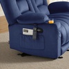 image:imageMCombo Zero Gravity Power Reclining Sofa with Heat and Vibration Massage 3 Seater Reclining Couch with USB Ports Cup Holders for Living Room Fabric PR648SET BeigeNavy Blue