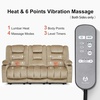 image:imageMCombo Zero Gravity Power Reclining Sofa with Heat and Vibration Massage 3 Seater Reclining Couch with USB Ports Cup Holders for Living Room Fabric PR648SET BeigeBeige