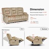 image:imageMCombo Zero Gravity Power Reclining Sofa with Heat and Vibration Massage 3 Seater Reclining Couch with USB Ports Cup Holders for Living Room Fabric PR648SET BeigeBeige