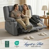 image:imageMCombo Zero Gravity Power Reclining Sofa with Heat and Vibration Massage 3 Seater Reclining Couch with USB Ports Cup Holders for Living Room Fabric PR648SET GreyGrey