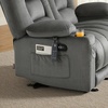 image:imageMCombo Zero Gravity Power Reclining Sofa with Heat and Vibration Massage 3 Seater Reclining Couch with USB Ports Cup Holders for Living Room Fabric PR648SET BeigeGrey