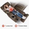 image:imageMCombo Zero Gravity Power Reclining Sofa with Heat and Vibration Massage 3 Seater Reclining Couch with USB Ports Cup Holders for Living Room Fabric PR648SET BeigeDark Brown