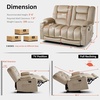 image:imageMCombo Zero Gravity Power Reclining Sofa with Heat and Vibration Massage 3 Seater Reclining Couch with USB Ports Cup Holders for Living Room Fabric PR648SET BeigeBeige