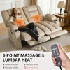 image:imageMCombo Zero Gravity Power Reclining Sofa with Heat and Vibration Massage 3 Seater Reclining Couch with USB Ports Cup Holders for Living Room Fabric PR648SET BeigeBeige