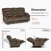 image:imageMCombo Zero Gravity Power Reclining Sofa with Heat and Vibration Massage 3 Seater Reclining Couch with USB Ports Cup Holders for Living Room Fabric PR648SET BeigeDark Brown