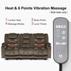 image:imageMCombo Zero Gravity Power Reclining Sofa with Heat and Vibration Massage 3 Seater Reclining Couch with USB Ports Cup Holders for Living Room Fabric PR648SET BeigeDark Brown