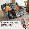 image:imageMCombo Zero Gravity Power Reclining Sofa with Heat and Vibration Massage 3 Seater Reclining Couch with USB Ports Cup Holders for Living Room Fabric PR648SET BeigeGrey