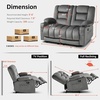 image:imageMCombo Zero Gravity Power Reclining Sofa with Heat and Vibration Massage 3 Seater Reclining Couch with USB Ports Cup Holders for Living Room Fabric PR648SET BeigeGrey