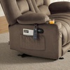 image:imageMCombo Zero Gravity Power Reclining Sofa with Heat and Vibration Massage 3 Seater Reclining Couch with USB Ports Cup Holders for Living Room Fabric PR648SET BeigeDark Brown
