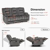 image:imageMCombo Zero Gravity Power Reclining Sofa with Heat and Vibration Massage 3 Seater Reclining Couch with USB Ports Cup Holders for Living Room Fabric PR648SET BeigeGrey