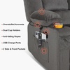 image:imageMCombo Zero Gravity Power Reclining Sofa with Heat and Vibration Massage 3 Seater Reclining Couch with USB Ports Cup Holders for Living Room Fabric PR648SET BeigeGrey