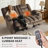 image:imageMCombo Zero Gravity Power Reclining Sofa with Heat and Vibration Massage 3 Seater Reclining Couch with USB Ports Cup Holders for Living Room Fabric PR648SET BeigeDark Brown
