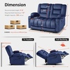 image:imageMCombo Zero Gravity Power Reclining Sofa with Heat and Vibration Massage 3 Seater Reclining Couch with USB Ports Cup Holders for Living Room Fabric PR648SET GreyNavy Blue